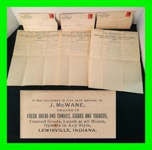 1897 Lewisville Indiana McWane Restaurant Tobacco Cigars Letters &amp; Envel... - £23.36 GBP