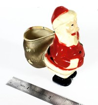 Santa Claus w/ Gold Bag Christmas Ramp Walker Toy (Circa 1960&#39;s, Hong Kong) - $18.54