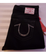 NWT True Religion Black Curvy Skinny Jeans Size 32 Swarovski Crystals - £78.34 GBP