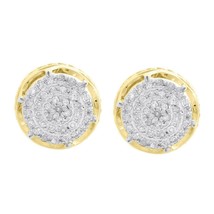 6-Prong Sutds 8mm da Uomo a Pavé Orecchini Placcato Oro Giallo Diamanti Finti - £74.03 GBP