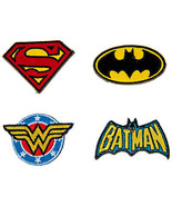 DC Comics Hero Logos Assorted 4-Count Mini Patches Multi-Color - £11.95 GBP