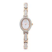 NEW* Bulova Ladies 98L200 Ladies Crystal Rose Gold Watch MSRP $299! - $299.00