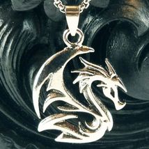 Dragon Necklace Fantasy Fashion Jewelry Silver Color Chain image 3