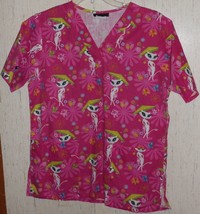 WOMENS french kitty PINK S/S SCRUBS TOP  SIZE S - $25.53 CAD