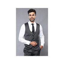 Men 3pc European Vested Suit WESSI by J.VALINTIN Extra Slim Fit JV26 Dark gray image 4