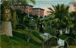 Los Angeles Ca Hotel Leighton And West Lake Park Postcard c1909 - £6.96 GBP