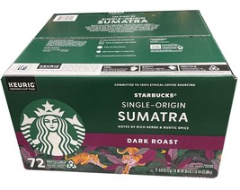 Starbucks Sumatra Coffee Pods, Dark Roast - 72 Count - £40.92 GBP