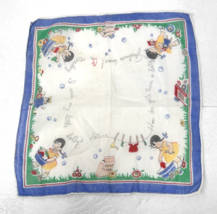Vintage Cotton Hankie Dolly&#39;s Laundry Doll Sweet Poem 9 Inch - $9.41
