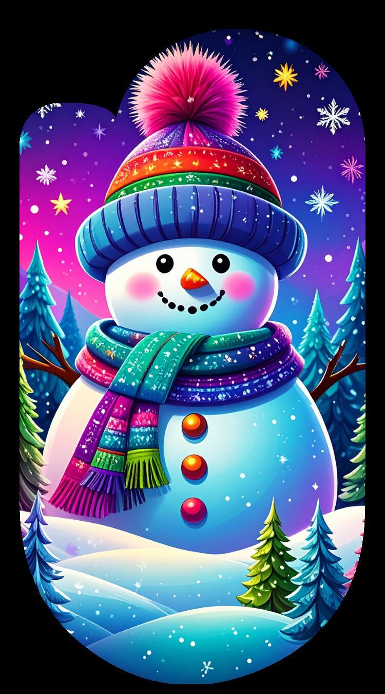 Winter Christmas Snowman Paperclip Design Clipart 120PNG Digital Download  Item image 6