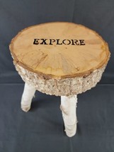 Handmade Real Birch Wood 3 Legged Stool Cabin Furniture Explore 18&quot;H - £256.45 GBP