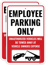 2PC Employee Parking Sign, 18 X 12 Inches - Aluminum - Staff Parking Only Sign - $37.31