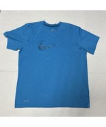 The Nike Tee T-Shirt Dri-Fit Big Center Logo Turquoise Size L Short Sleeves - $230.54 MXN