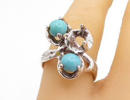 MEXICO 925 Silver - Vintage Turquoise Sculpted Statement Ring Sz 7.5 - RG5295 - £33.22 GBP