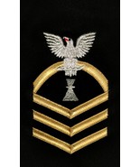 USN RATING BADGE PHC PHOTOGRAPHER&#39;S MATE CPO  E-7 GOLD/BLACK MALE - $9.85
