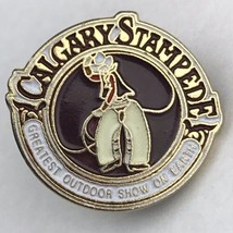 Calgary Stampede Pin Vintage Gold Tone Enamel Small - £7.95 GBP