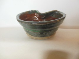 Studio Pottery Bowl Candy Dish 2.5 x 5&quot; Beautiful Blue Glaze Signed - £14.79 GBP