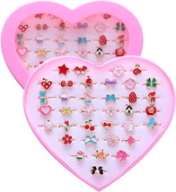 36Pcs Little Girl Jewel Rings, Adjustable, No Duplication Kids Play Ring... - $14.77