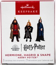 Hallmark Hermione Hagrid &amp; Snape Harry Potter Miniature Set of 3 Ornament 2023 - £15.81 GBP