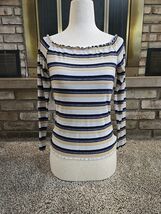 Charlotte Russe Vtg Y2K Off Shoulder Striped Ribbed Top Womans Sz Large ... - $27.72