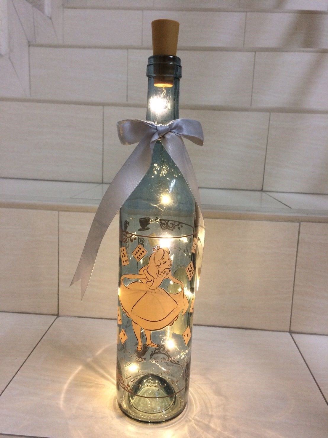 Disney Alice in Wonderland Night Light Lamp Bottle. Very Pretty and RARE Item - £55.94 GBP