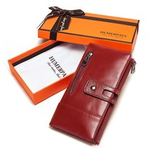N wallets rfid fashion long cow leather quality card holder classic female purse zipper thumb200