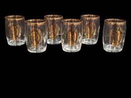 Vintage Set of 6 COORS Gold Rim Sampling Chaser Tasting 5 oz Glasses 3&quot; Tall - $29.70