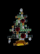 Signed Lawrence VRBA Vintage Christmas Tree Pin Brooch Star Holiday Jewelry - £358.41 GBP