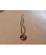 Vintage 3 Strand Cloth Necklace with Rhinestones and Luminescent Round P... - £23.60 GBP
