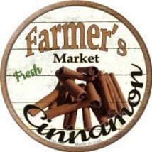 Farmers Market Cinnamon Novelty Metal Mini Circle Magnet - £10.41 GBP