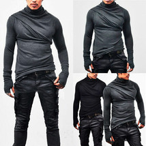 new Fashion Men&#39;s Slim Fit Irregular Long Sleeve Muscle Tee T-shirt Tops... - £7.89 GBP