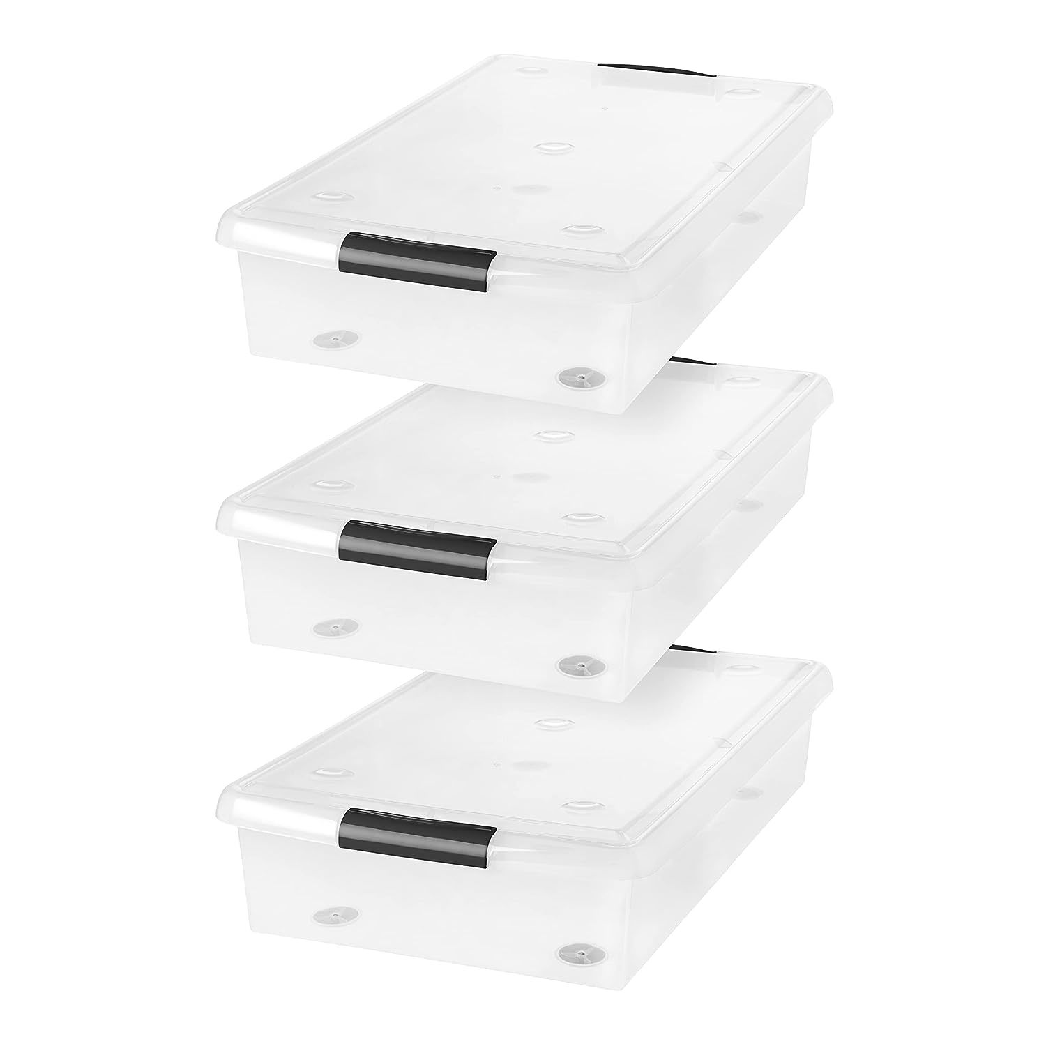 IRIS USA 40 Quart Under Bed Plastic Storage Container with Lids and