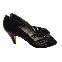 Naturalizer Brown Shoe Company Raven Navy Lattice Heels Womens 7.5 M - $24.75