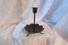 PARTYLITE taper holder, black metal 6" tall, bottom 4.75" diam (candles) - $8.60