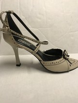 Carlos Women&#39;s Shoes Bone With Black And Silver Accents Heels Size 9. - £22.47 GBP