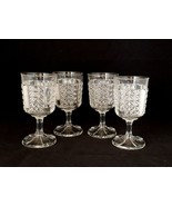 EAPG Glass Duncan &amp; Miller HEAVY PANELED FINECUT Water Goblets ~ Set of 4 - $55.43