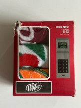 Dr. Pepper Vending Machine Gift Box 3 Pairs of Socks Shoe Size 8-12  Bio... - £5.46 GBP