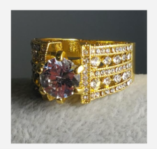 GOLD GEM MULTI RHINESTONES RING SIZE 5 6 7 8 9 10 11 - $39.99