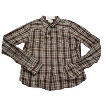 Aeropostale Shirt Mens L Brown Plaid Pearl Snap Long Sleeve Western Button Up - £19.44 GBP