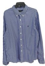 Ralph Lauren Men’s Slim Fit Button Down Dress Shirt Royal Blue Striped S... - $24.29