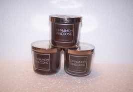 Bath & Body Works Cinnamon Pinecone Scented Jar Candle 4 oz Lot of 3 - £29.56 GBP