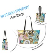 Timeless Wonder Artistic Steampunk Inspired PU Leather Tote Handbag. - $135.00
