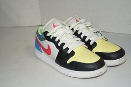 Nike Air Jordan 1 Low GS youth size 6.5y Black White Red Blue Yellow Dh5... - $49.49
