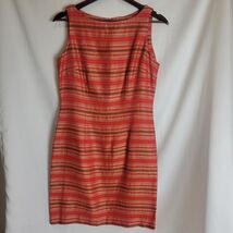 VTG Lois Snyder Dani Max Orange Stripe Sleeveless Knee Length Dress Size... - $34.64