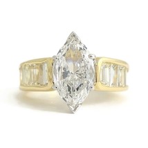 Authenticity Guarantee 
GIA Marquise Baguette Channel-Set Diamond Engagement ... - £11,012.89 GBP