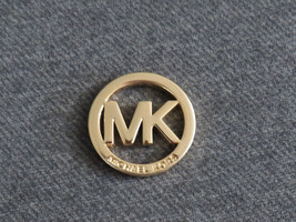 Michael Kors Gold Tone Round MK Charm Authentic - £13.36 GBP