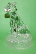 Vtg.&quot;Cristal D&#39;Arques&quot; Lead Crystal Glass Dog Figurine Frosted Base Paperweight - £23.29 GBP