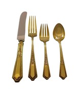 D'Orleans Gold by Towle Sterling Silver Flatware Service Set 8 Vermeil 32 Pieces - $2,767.05