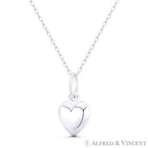 Pillow Heart Love Charm Italy .925 Sterling Silver Reversible 3D 19x10mm... - €11,25 EUR+