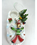 Reindeer Snow Angel Yankee Candle Tealight Holder Snow Winter Christmas ... - $13.85