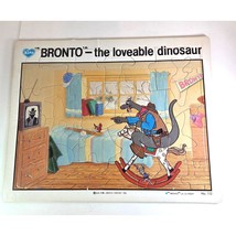 Vintage 1985 Bronto the Loveable Dinosaur Tray Puzzle No.112 Kids 15x12 - $14.95